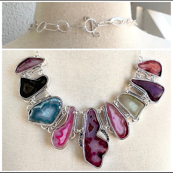 Multi Color Botswana Agate Necklace - Picture 8 of 8